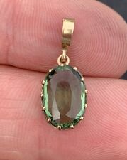9ct Gold Victorian Green Tourmaline Pendant, 9k 375, used for sale  Shipping to South Africa