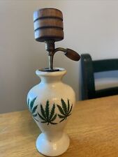 Steam Vapor Ceramic Marajuana Leaf Water Pipe Hookah Bong Wood Smoking Pipe, used for sale  Shipping to South Africa