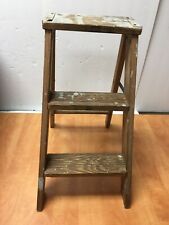 Vintage Short Wood 2 Step Ladder  Rustic Farmhouse Deco 22" 2 foot for sale  Shipping to South Africa