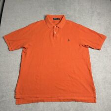 Polo Ralph Lauren Polo Shirt Mens 2XLT XXLT Orange Solid Cotton Golf Rugby Pony for sale  Shipping to South Africa