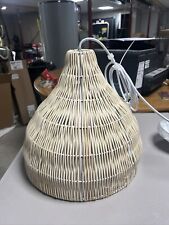 Rattan Wicker Pendant Light Fixture Hand Woven Boho Ceiling Light Island Cream for sale  Shipping to South Africa