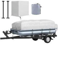 VEVOR Pontoon 21ft - 24ft Trailerable Boat Cover 600D w/2 Support Poles 7 Straps for sale  Shipping to South Africa