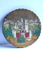 Usado, Placa de boas-vindas pirográfica pintada à mão 1996 | Castelo de Neuschwanstein, Alemanha comprar usado  Enviando para Brazil