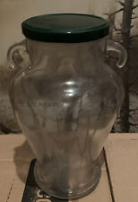 Jarra de botella de vidrio transparente vintage con asas y tapa de doble bucle segunda mano  Embacar hacia Mexico