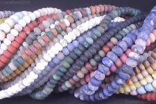 Matte Natural Gemstones Rondelle Spacer Loose Beads 4mm x 6mm 5mm x 8mm 15.5” for sale  Shipping to South Africa