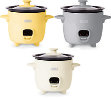 DASH MINI RICE COOKER GREY YELLOW CREAM STEAMER NONSTCK WARMING 2 CUP OATMEAL for sale  Shipping to South Africa