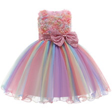 Usado, Vestido feminino arco-íris festa de aniversário fantasia dança vestido princesa roupas infantis comprar usado  Enviando para Brazil