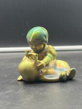 ZSOLNAY PECS PORCELAIN, child with pitcher, ceramic - rare - circa 1920s, Eosin /G.13 for sale  Shipping to South Africa