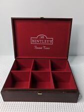 Bentley's Finest caixa de chá madeira articulada 6 compartimentos forro de feltro vermelho trava vintage, usado comprar usado  Enviando para Brazil