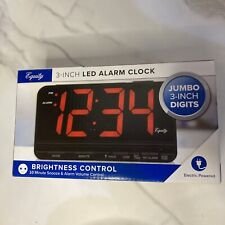 RELOJ DESPERTADOR DIGITAL EQUITY | JUMBO 3" LED ROJO | Botón de repetición grande fácil de leer segunda mano  Embacar hacia Argentina