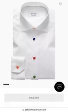 Eton Men Slim Dress White Multi-Coloured Button Shirt Size Large 41/16 for sale  Shipping to South Africa