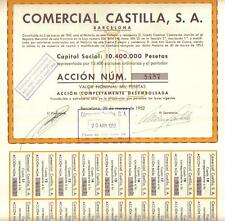 Bono de España 1952 Comercial Castilla Barcelona 1000 peset segunda mano  Argentina 