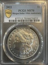 Usado, Morgan 2021 P $1 PCGS como nuevo 70 escudo dorado plateado con OGP y certificado de autenticidad segunda mano  Embacar hacia Argentina