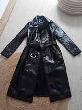 black pvc trench coat for sale  LONDON