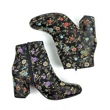 Used, Diba Ankle Boots 7.5 Floral Satin Zip Up Bootie Womens for sale  Shipping to South Africa