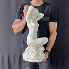 "Figura masiva estatua de yeso blanco esmaltado decoración de colección de 22,4" segunda mano  Embacar hacia Argentina