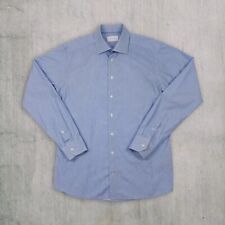 Eton Cotton Dress Shirt Size 42 16 12 Slim White/Light Blue Geometric Pattern for sale  Shipping to South Africa