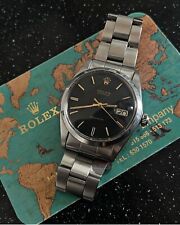 Rolex Oyster Date Precision 6694 34mm mostrador preto prata relógio masculino original comprar usado  Enviando para Brazil