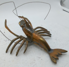 Brass Lobster Crawfish Figurine Collectible 6.25" Long this is real old, used for sale  Shipping to South Africa