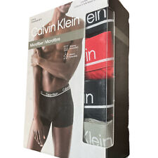 Roupa íntima masculina Calvin Klein cintura baixa tronco pacote com 4 microfibra elástica preta P-XL comprar usado  Enviando para Brazil
