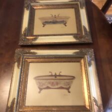 PAIR OF FRAMED PRINT~VICTORIAN BATHTUBS~CONSUELO GAMBOA~13 X 15~BEAUTIFUL! for sale  Shipping to South Africa