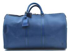 Brukt, Authentic Louis Vuitton Epi Keepall 50 Boston Bag Blue M42965 LV G5728 til salgs  Frakt til Norway