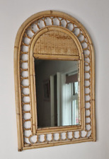 Vintage Cane Arched Mirror Bamboo Tiki Boho for sale  Shipping to South Africa