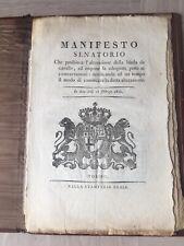 Manifesto senatorio 1816 usato  Milano