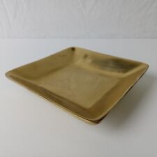 Vtg Brass Square Tray 5" Coin Key Trinket Dish Heavy Decorative Small Gold for sale  Shipping to South Africa