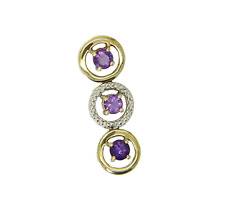 9ct Gold Amethyst Diamond Pendant for sale  Shipping to South Africa