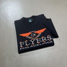 Camiseta Vintage Philadelphia Flyers Años 90 Negra Grande Punto Único Logotipo Atlético, usado segunda mano  Embacar hacia Argentina