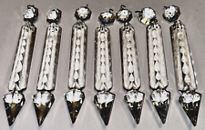 Lote de 7 prismas de cristal antigos 5 3/4" corte gótico/lança entalhada gota 7", usado comprar usado  Enviando para Brazil