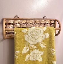 Usado, Barra de toalha vintage de bambu e vime pendurada na parede rack de haste original das Filipinas etiqueta comprar usado  Enviando para Brazil