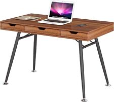 Desk with Drawers Dark Oak Effect Home Office  Steel Legs code Coley for sale  Shipping to South Africa