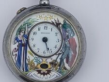 9932 original antiguo reloj de péndulo multicolor esfera esmalte raro Francia 1890 segunda mano  Embacar hacia Mexico