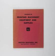 Griffin Brothers, INC. década de 1960 Catálogo de equipos y suministros de maquinaria de impresión segunda mano  Embacar hacia Argentina