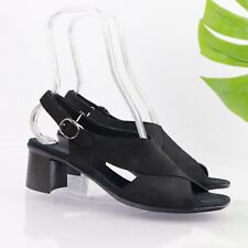 Munro Women's Laine Sandal Size 10.5 N Black Nubuck Slingback Shoe Block Heel for sale  Shipping to South Africa