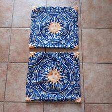 Conjunto de 2 capas de travesseiro celestiais lua 18 x 17 azul amarelo zíper, usado comprar usado  Enviando para Brazil
