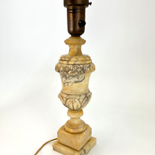 Lámpara de urna de alabastro vintage neoclásica italiana de 17" mármol tallado que funciona, usado segunda mano  Embacar hacia Argentina
