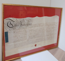 Framed british indenture for sale  SANDOWN