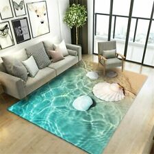 Beach Living Room Rug 3D Landscape Printed Floor Mat Flannel Sponge Rug Carpet for sale  Shipping to South Africa