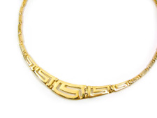 Greek Key Silver Necklace Gold Plated Gradual Design Jewelry From Greece, used for sale  Shipping to South Africa
