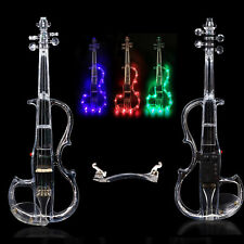 4/4 Violín Eléctrico Cristal Transparente Acrílico VIolín con Luz LED Arco de Violín, usado segunda mano  Embacar hacia Argentina