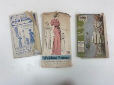 Weldon’s Sewing Needlework Pattern X3 Vintage 1930s 1940s 1950s for sale  Shipping to South Africa