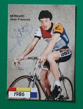CYCLING cycling card BERNARD JEAN FRANCOIS team LA VIE CLAIRE 1986 Signed for sale  Shipping to South Africa