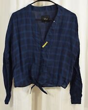 Rail Sloane Navy Tonal Plaid Top Size Small  for sale  Shipping to South Africa