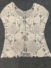 Blusa cardigã feminina de algodão linda crochê colete aberto oco top de férias comprar usado  Enviando para Brazil