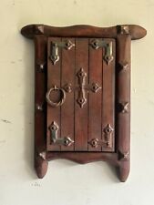 VINTAGE WOODEN IRON WORK SMALL WALL HANGING WINDOW DOOR WITH MIRROR FRAME, for sale  Shipping to South Africa