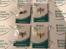 Set of 4 BDS Dragonfly Insect enamel pin badge RSPB interest Odonata Sealed NEW/ for sale  Shipping to South Africa