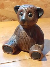 Lovely vintage carved wooden bear - great expression and very tactile!, used for sale  Shipping to South Africa